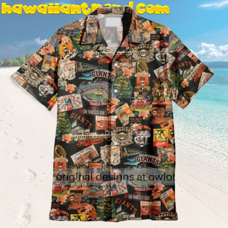 San Francisco Giants Vintage Palm Tree Summer Vibes Hawaiian Shirt