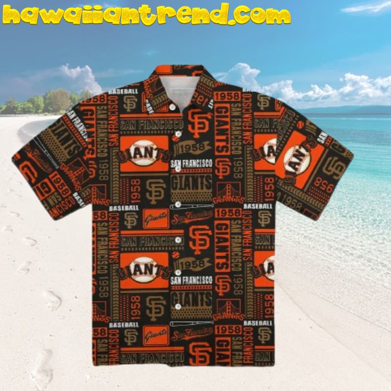 SF Giants Square Vintage Style 1958 Aloha Hawaiian Shirt