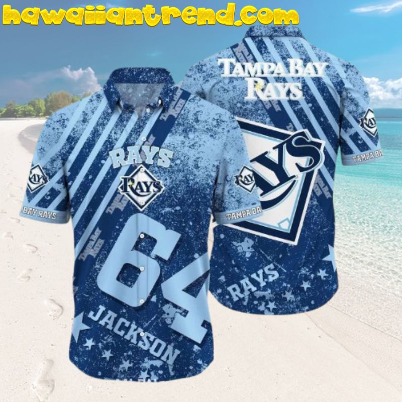 Custom Name And Number Tampa Bay Rays Vintage Blue Hawaiian Shirt