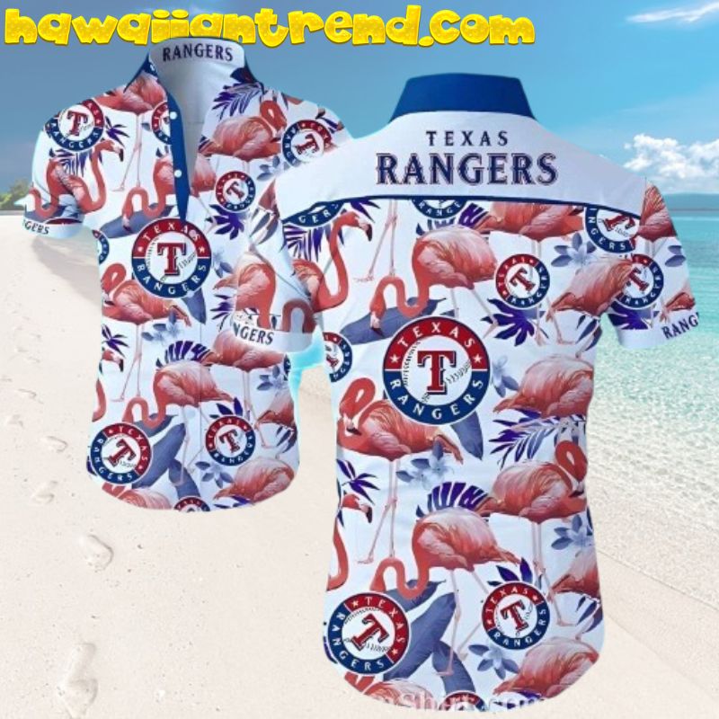 Flamingo Breeze Texas Rangers MLB Aloha Hawaiian Shirt