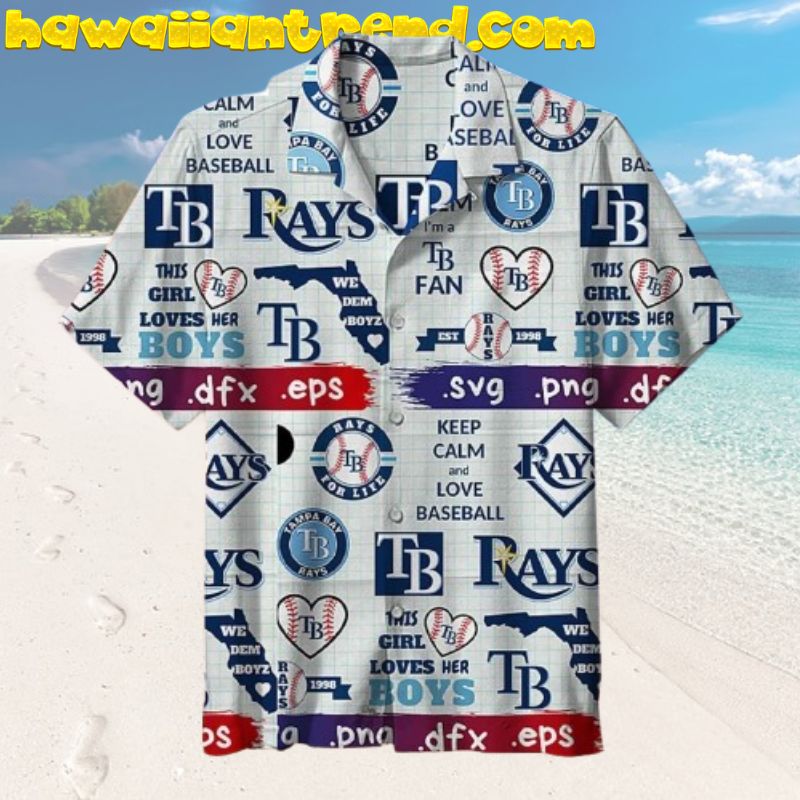 Keep Calm And Love Baseball Graphic Tampa Bay Rays Hawaiian Shirt