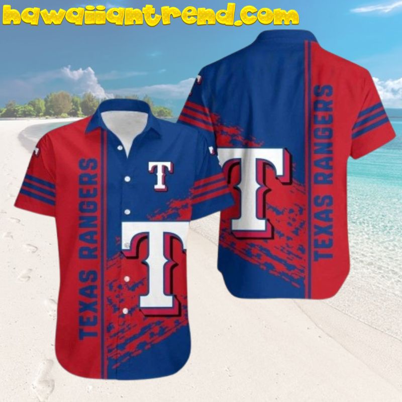 Lone Star Splash Texas Rangers Vintage Hawaiian Shirt