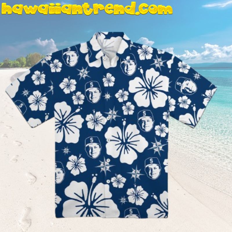 Lou Piniella Seattle Mariners Hibiscus Floral Hawaiian Shirt