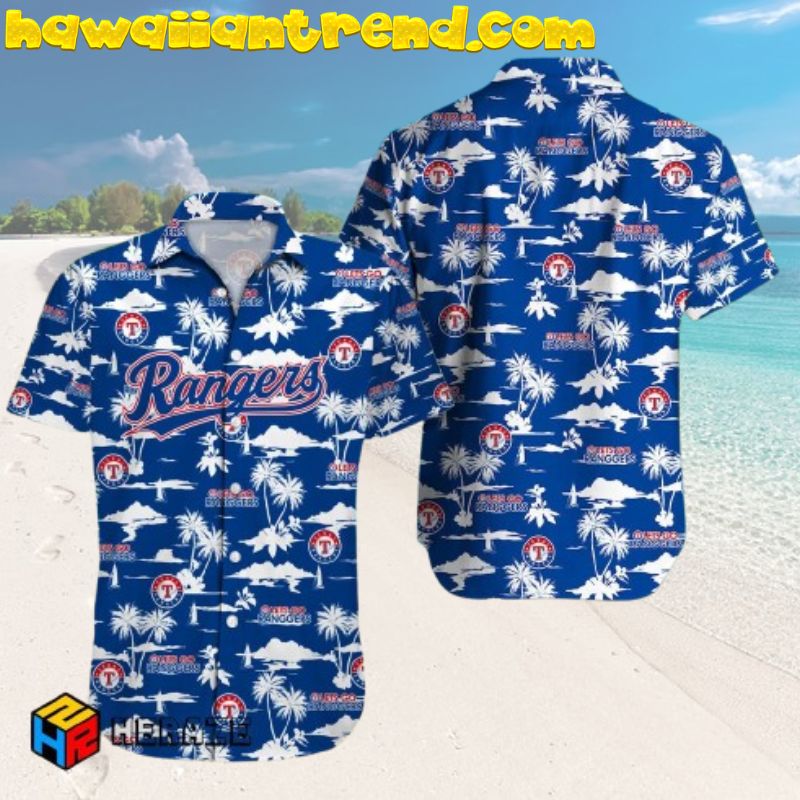 MLB Texas Rangers Special Design White Pattern For Summer Hawaiian Shirt