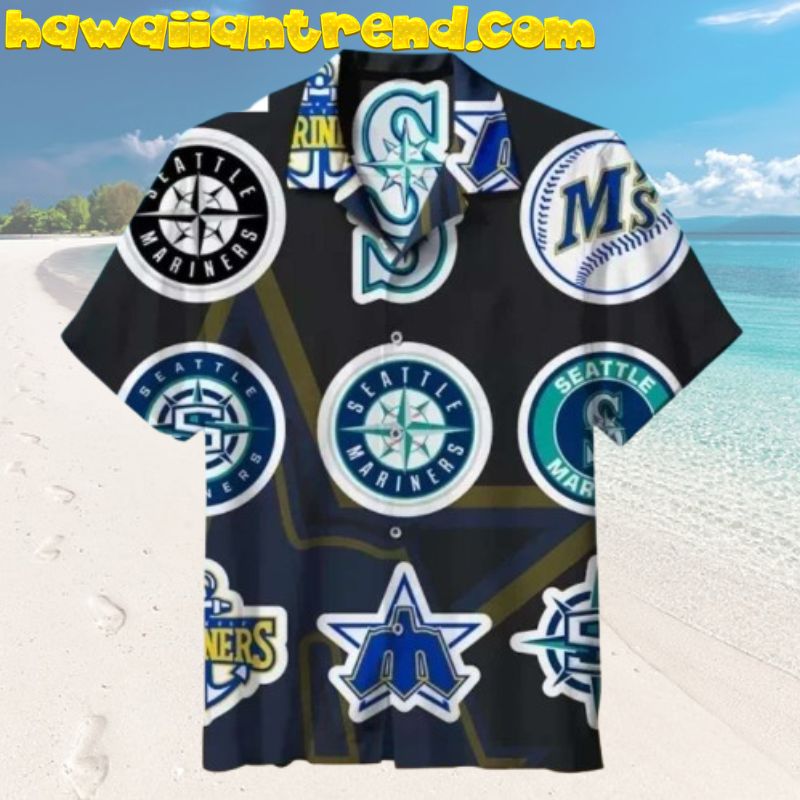 Multi Logo Seattle Mariners Style Hawaiian Shirt For Fan