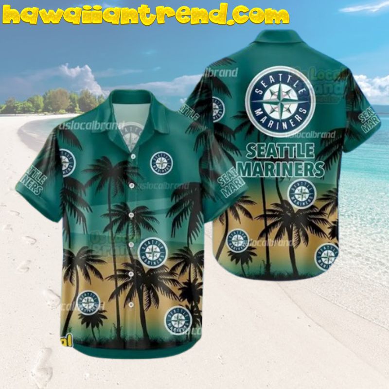 Seattle Mariners Coconut Tree Summer Paradise Short Sleeve Hawaiian Shirt