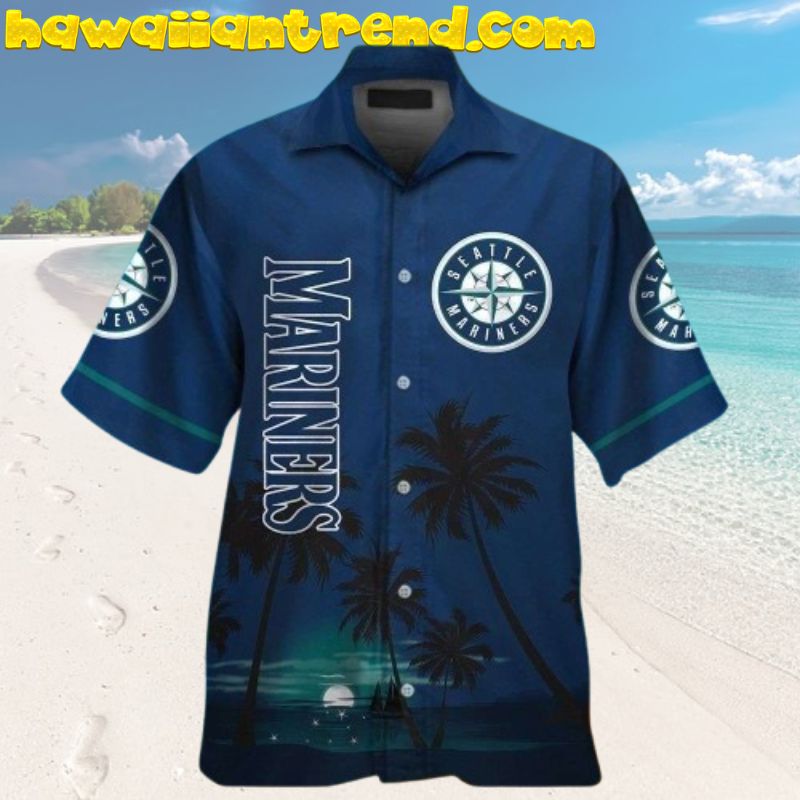 Seattle Mariners MLB Apparel Sunset On The Beach Hawaiian Shirt