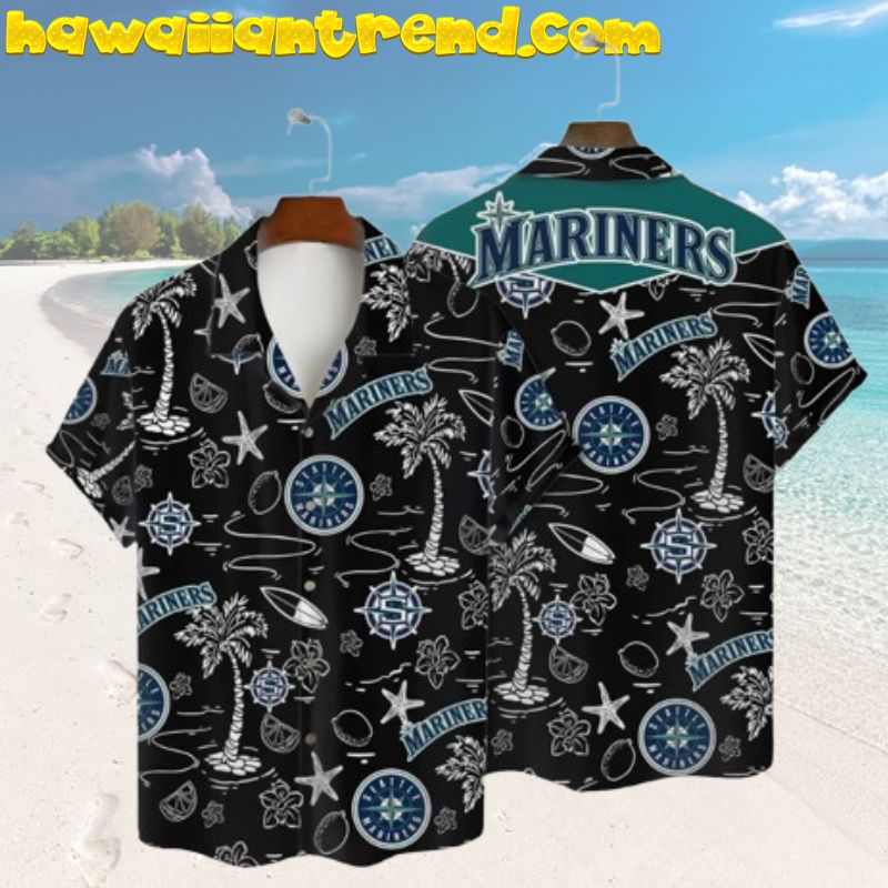 Seattle Mariners Ocean Palms Island Paradise Hawaiian Shirt