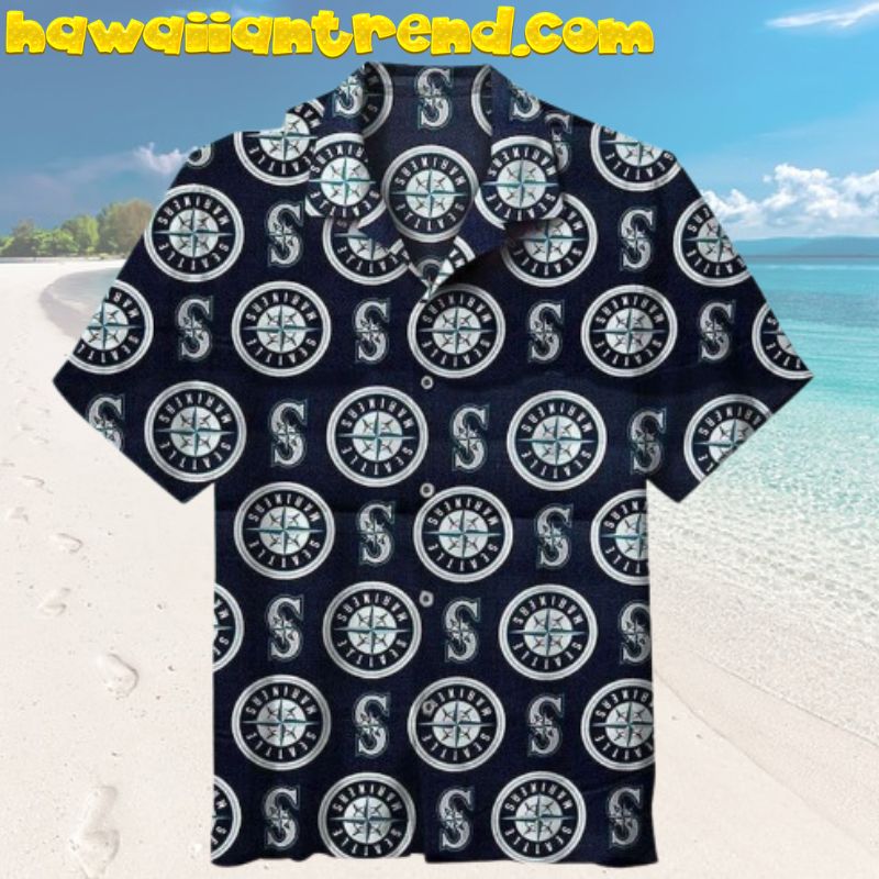 Seattle Mariners Seamless Logo Design Aloha Hawaiian Shirt