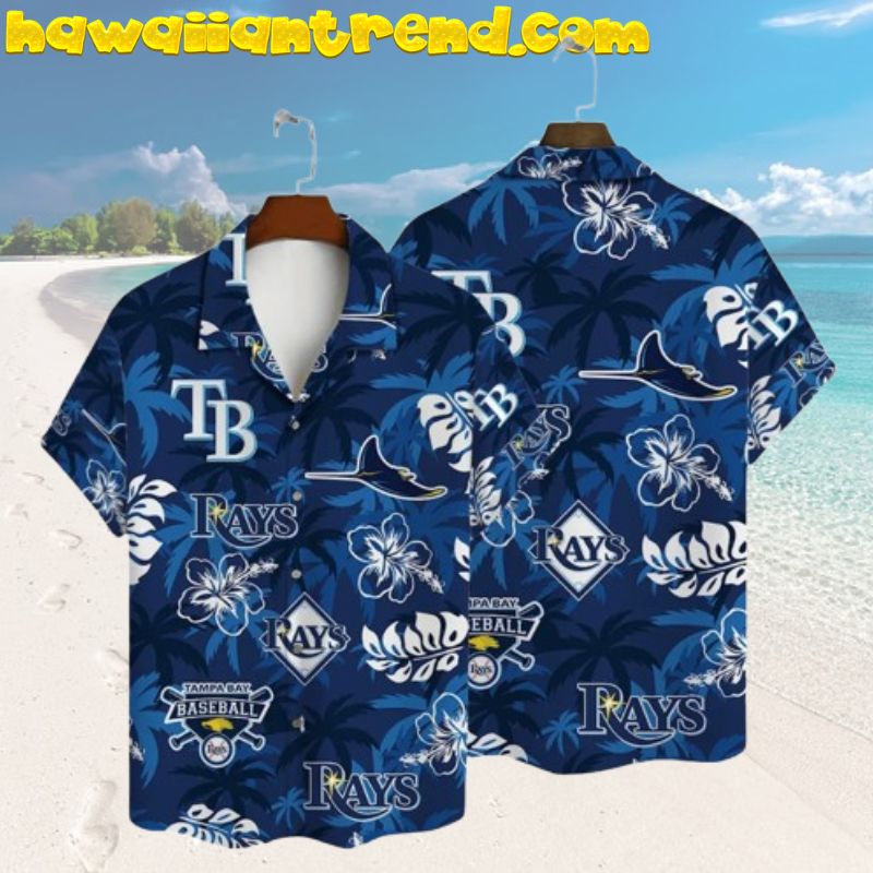 Tampa Bay Rays Blue Tropical Hidden Theme Hawaiian Shirt