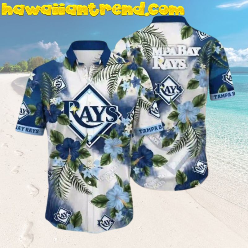 Tampa Bay Rays Hibicus Floral Summer Beach Shirt Hawaiian Shirt