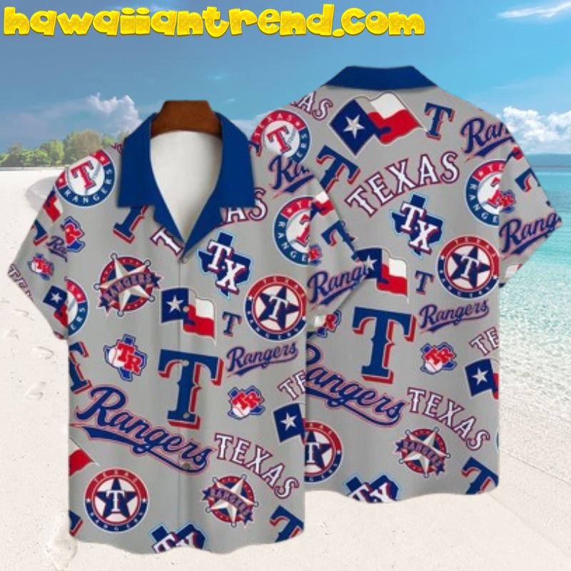 Texas Rangers Lone Star Spirit Vintage logo Hawaiian Shirt
