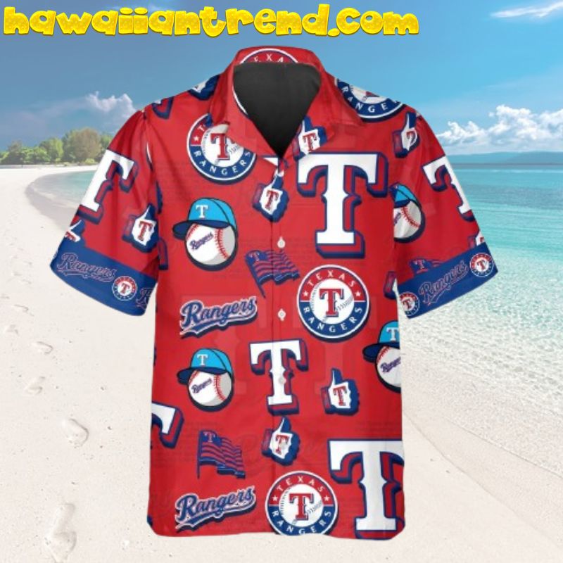 Texas Rangers Vintage Design Logo Like Red Hawaiian Shirt