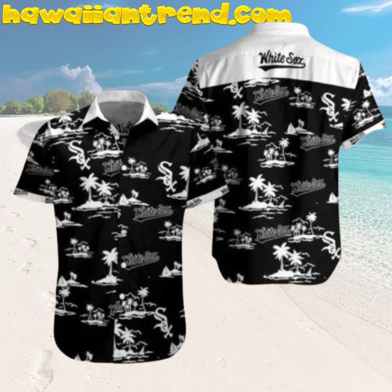 Black And White Island Chicago White Sox Hawaiian Shirt