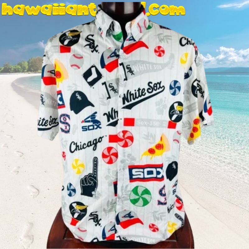 Chicago White Sox Classic icon Button-Up Hawaiian Shirt White