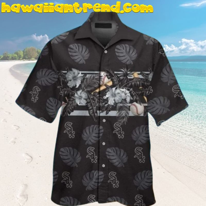 Chicago White Sox MLB Monochrome Leaf Monstera Aloha Shirt