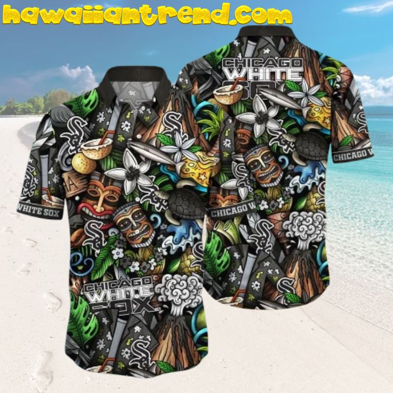 Chicago White Sox Midnight Palm Island Hawaiian Shirt