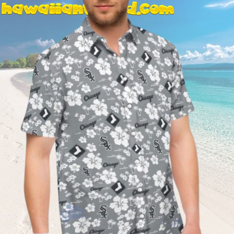 Chicago White Sox Tropical Island Animal Paradise Black Hawaiian Shirt