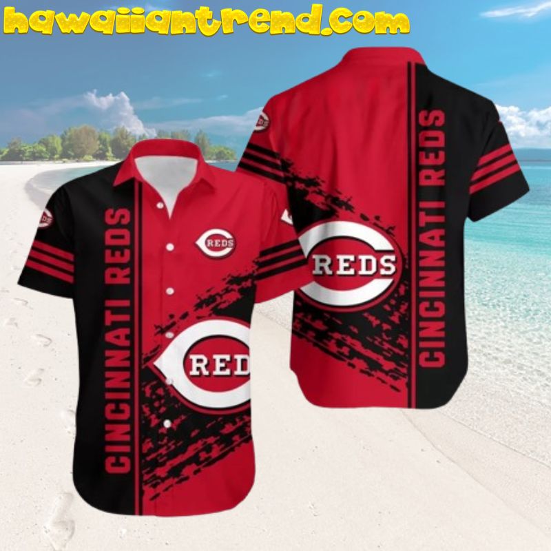 Cincinnati Reds Bold Streak Simple Hawaiian Shirt