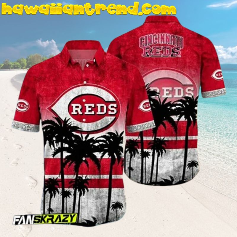 Cincinnati Reds MLB Tropical Leaves Monstera And Hibiscus Flowers Hawaiian Shirt