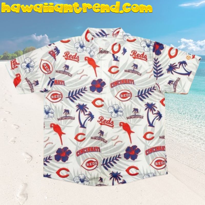 Cincinnati Reds Palm Island Vintage Vibe Hawaiian Shirt