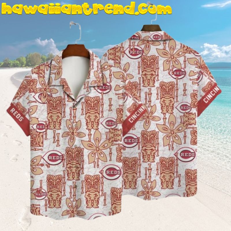 Cincinnati Reds Sunset Palm Island Summer Beach Hawaiian Shirt