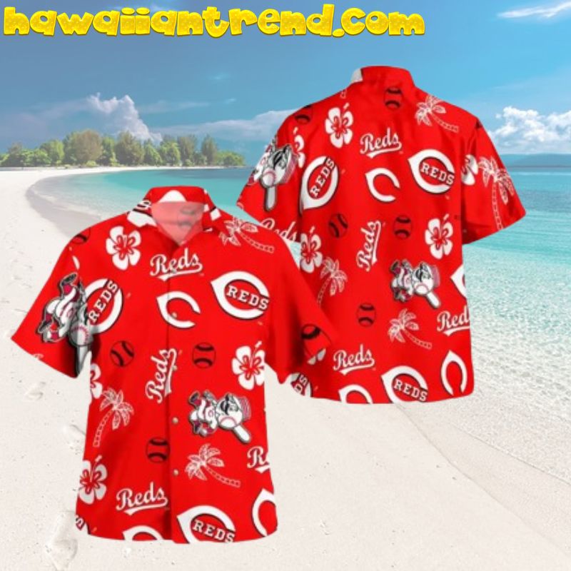 Cincinnati Reds Tropical Leaves Pineapple MLB Vintage Hawaiian Shirt
