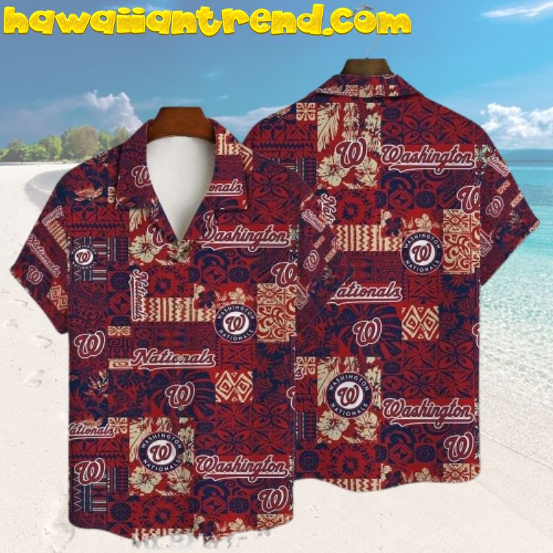 Crimson Tiki Washington Nationals Tropical Hawaiian Shirt