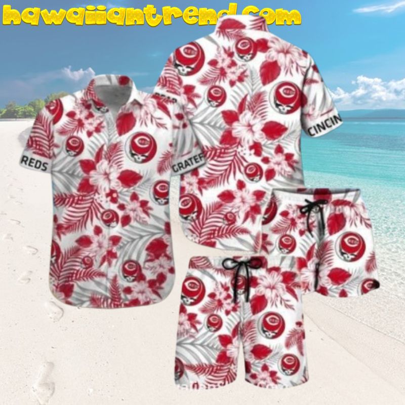 Floral Frenzy MLB Cincinnati Reds Monstera Aloha Hawaiian Shirt