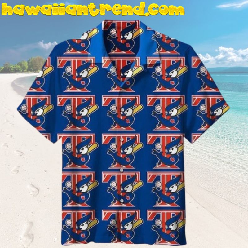 Mascot With Bat Toronto Blue Jays Aloha Hawaiian Shirt