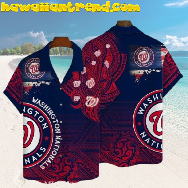 Midnight Paisley Washington Nationals Hawaiian Shirt