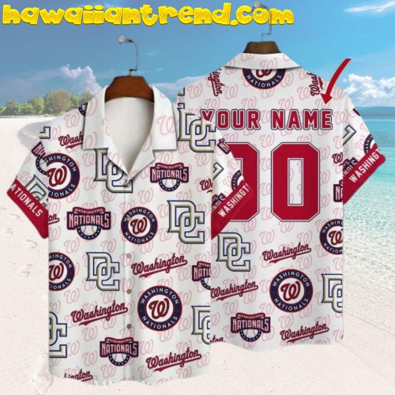 Personalized Pitcher Washington Nationals Logo Vintage Hawaiian Shirt