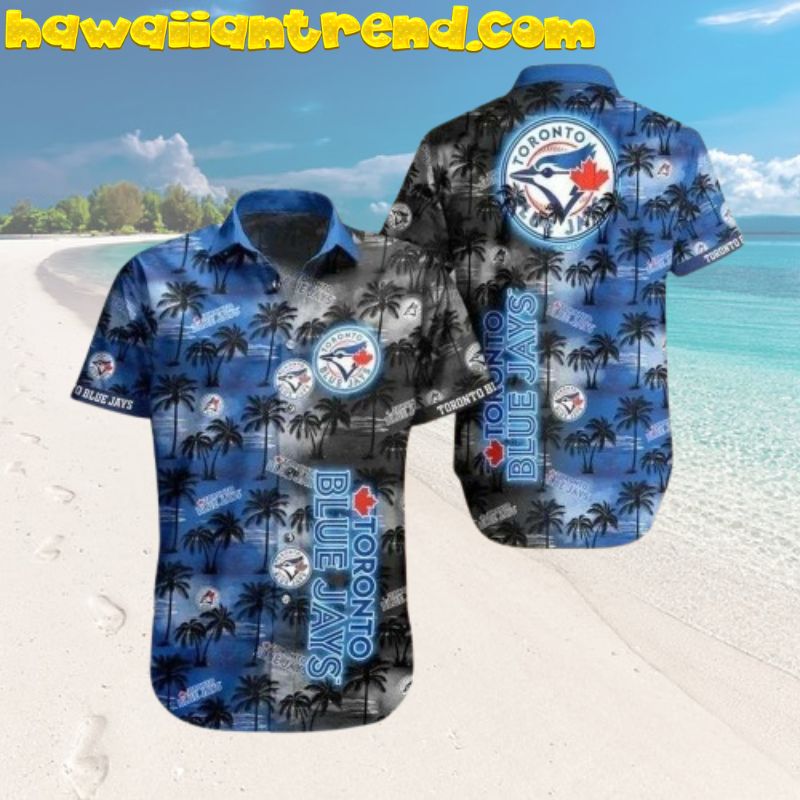 Toronto Blue Jays Day And Night Tropical Island Hawaiian Shirt
