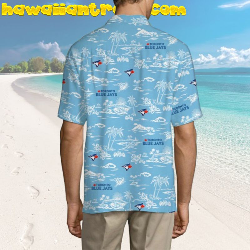 Toronto Blue Jays Palm Small Island On The Ocean Hawaiian Shirt