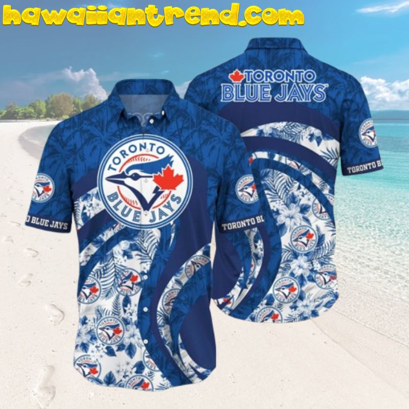 Toronto Blue Jays Tropical Breeze Coconut Tree Hawaiian Shirt