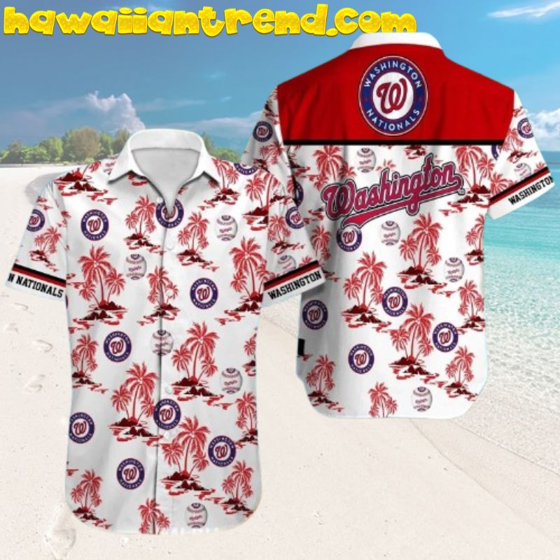Tropicalo Coconut Island Print Nationals Hawaiian Shirt