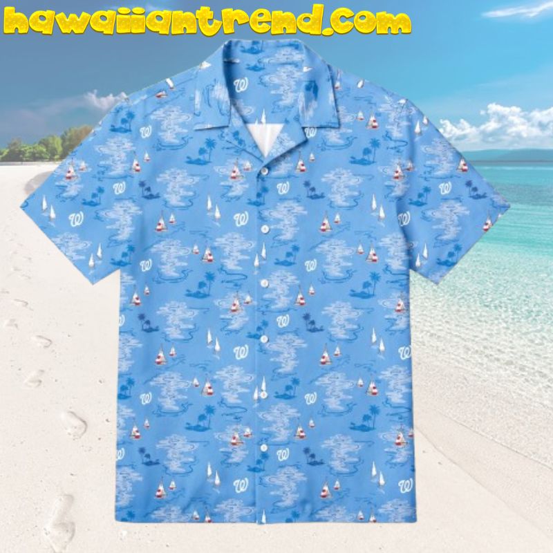 Washington Nationals Tropical Island Paradise Blue Hawaiian Shirt