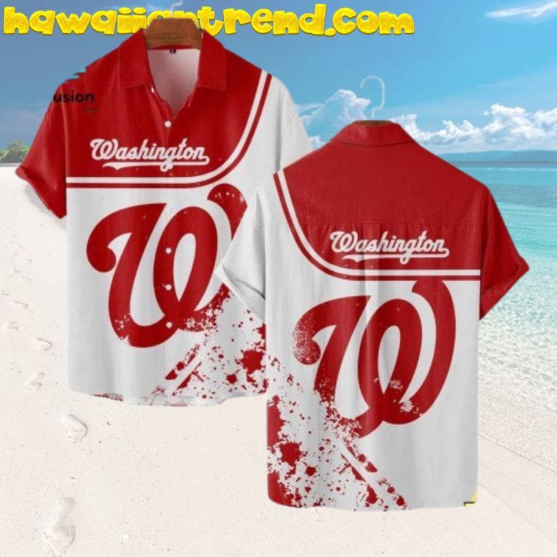 Washington Nationals Vintage Logo Classic Summer Hawaiian Shirt