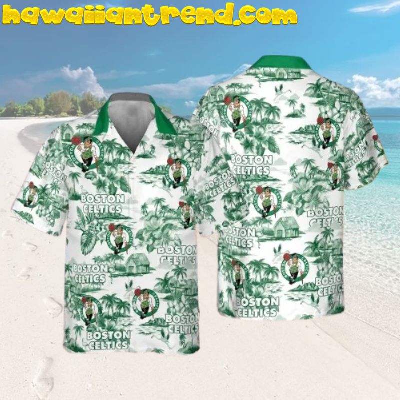 Boston Celtics National Basketball Association Tropical Island Paradise Hawaiian Shirt