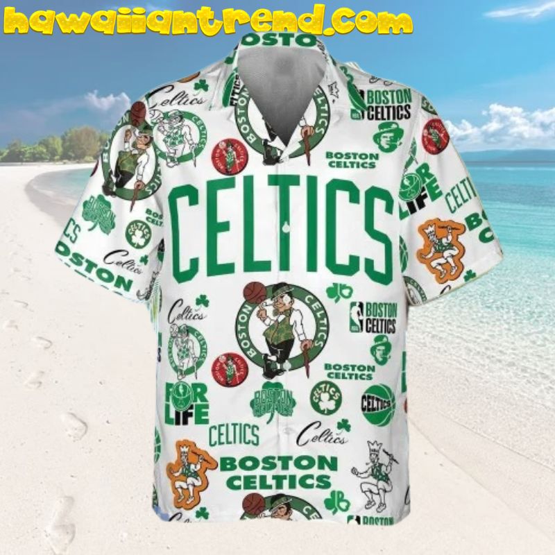 Boston Celtics NBA Iconic Logo SImple Pattern Hawaiian Shirt