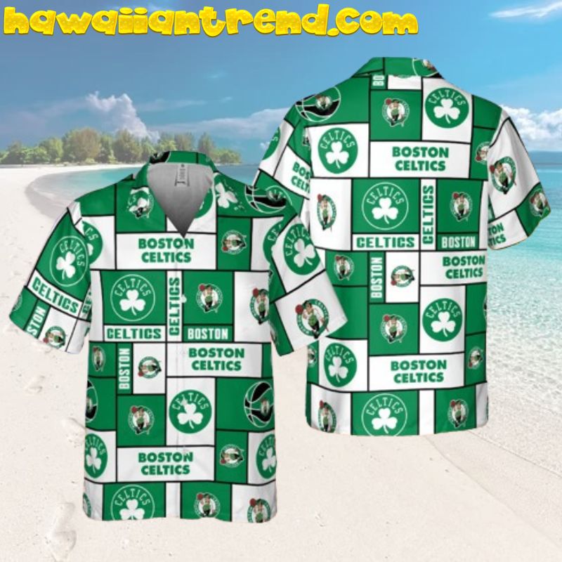Boston Celtics Retro Logo Square Hawaiian Shirt