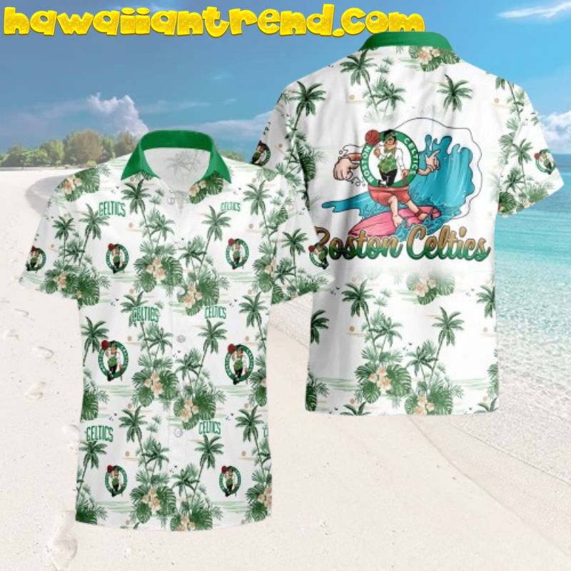 Boston Celtics Retro Logo Square Hawaiian Shirt