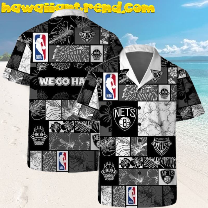 Brooklyn Nets Urban Jungle Square Pattern Vintage Hawaiian Shirt