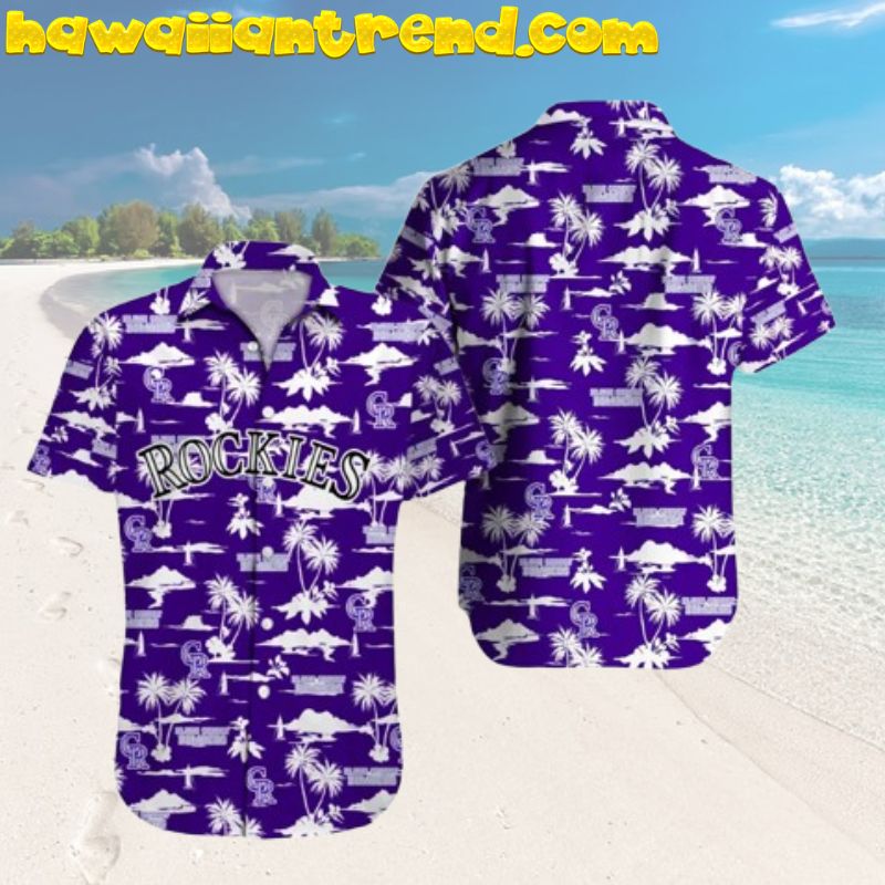 Colorado Rockies Island Summer Classic Purple Hawaiian Shirt