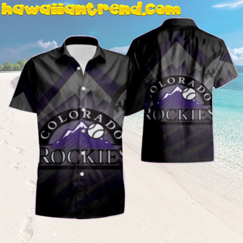 Colorado Rockies Mountain Sunset MLB Aloha Shirt