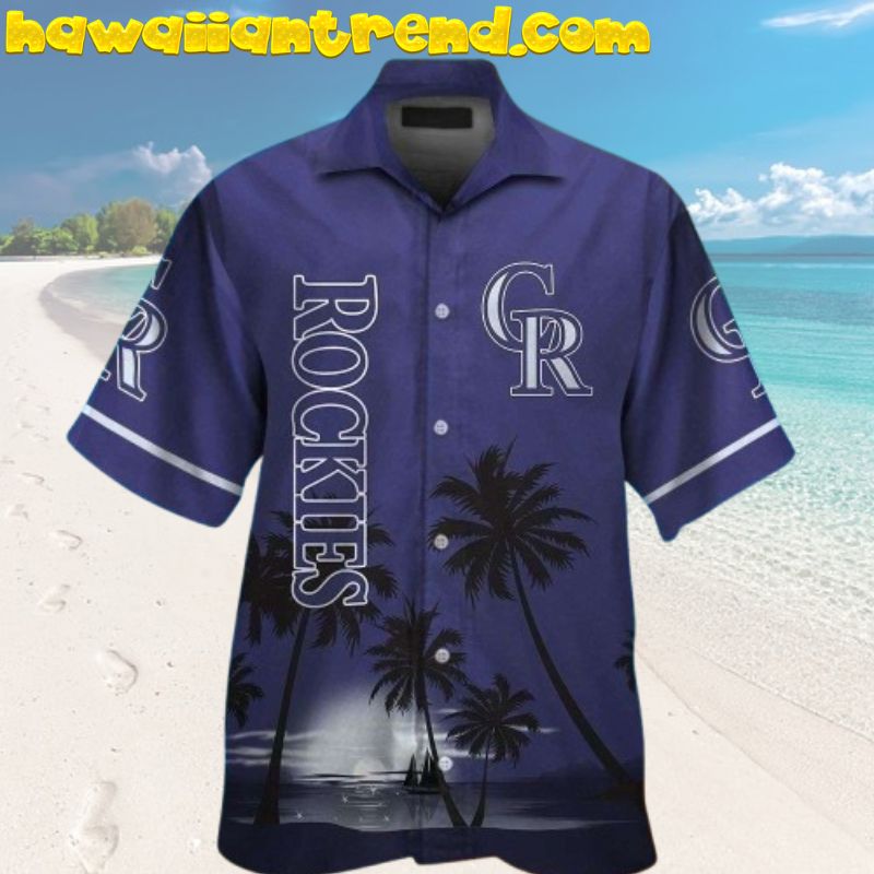 Colorado Rockies Tiki Face Tropical Forest Hawaiian Shirt