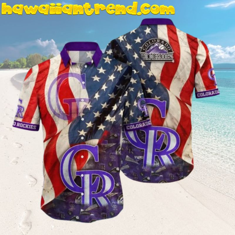 Colorado Rockies USA Flag Hawaiian Shirt