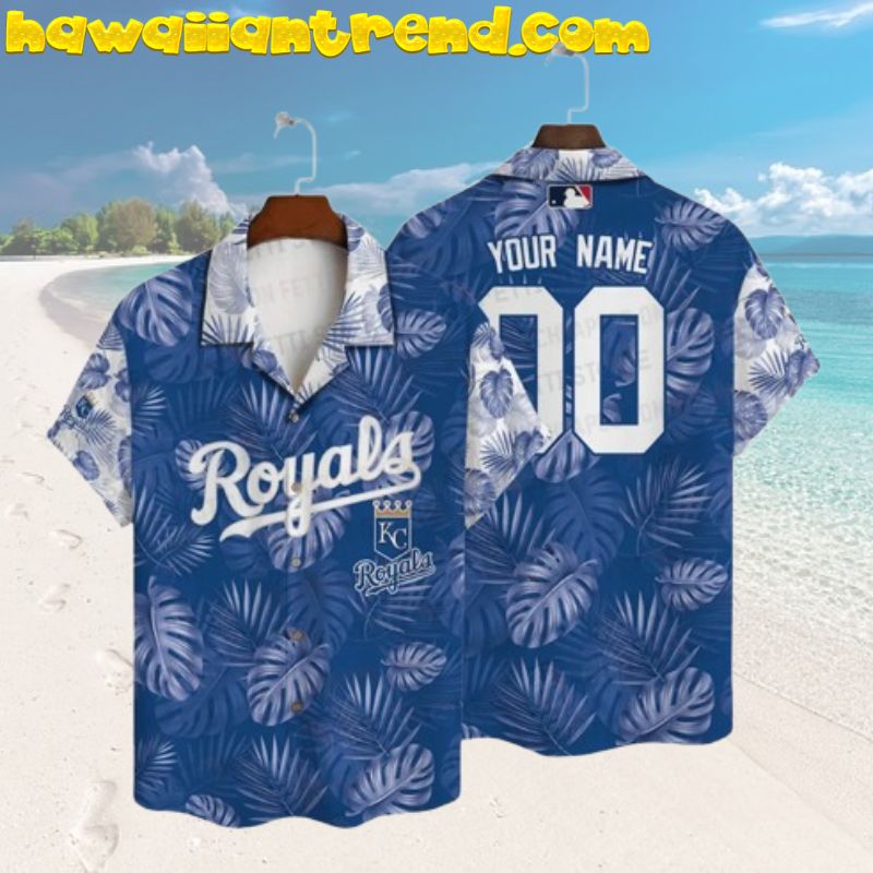 Custom Name Kansas City Royals Tropical Monstera Hawaiian Shirt