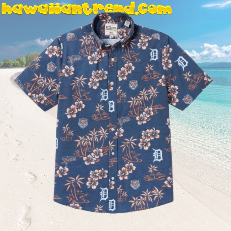 DETROIT TIGERS GAME DAY Paradise Island Blue Hawaiian Shirt