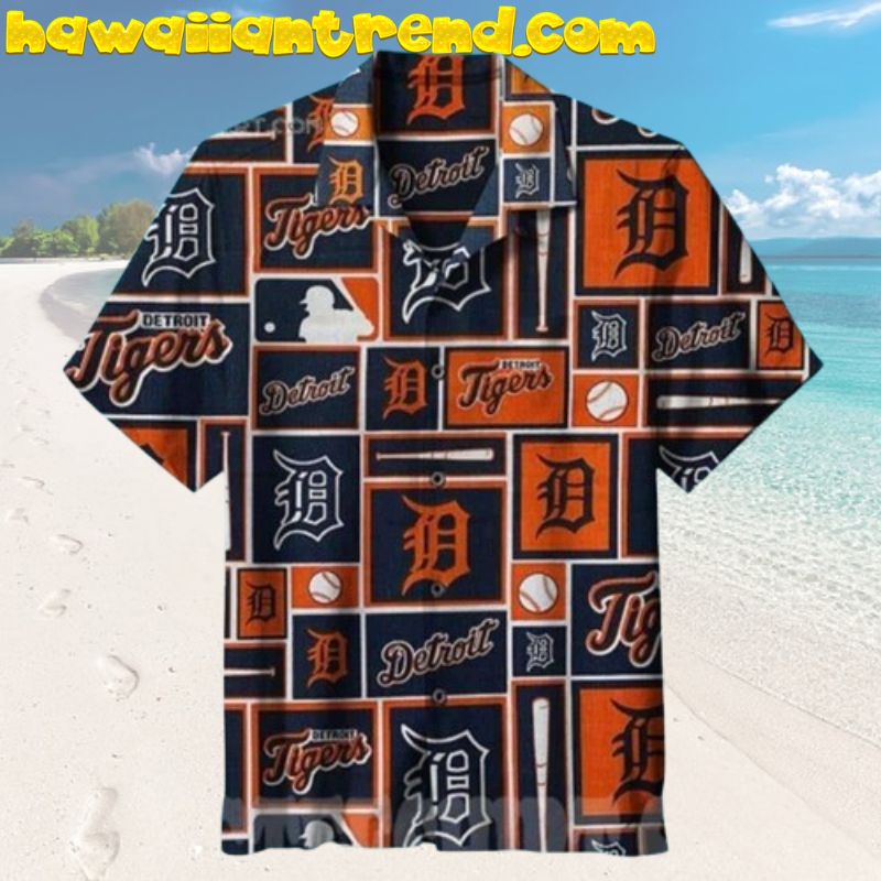 Detroit Tigers Logo Collage All Style Hawaiian Shirt
